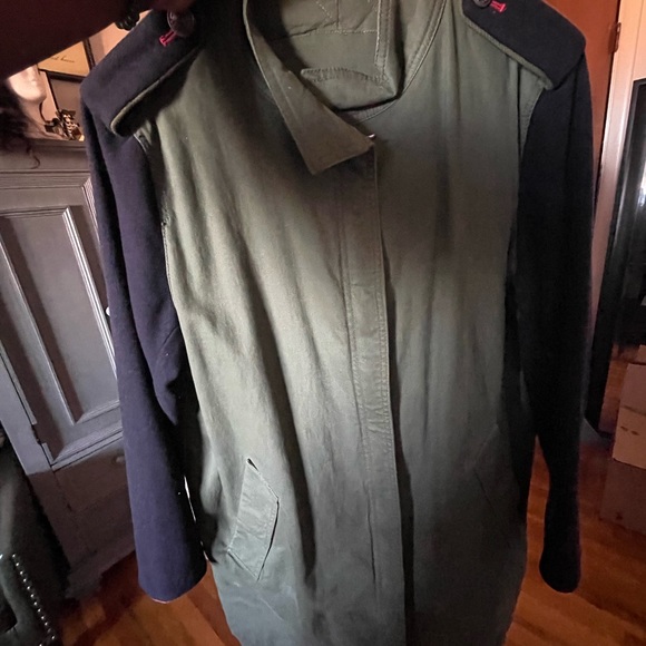 Trench two tone wool sleeve coat - Picture 12 of 14